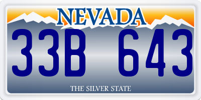 NV license plate 33B643