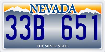 NV license plate 33B651