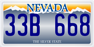 NV license plate 33B668