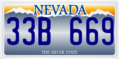 NV license plate 33B669