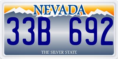 NV license plate 33B692