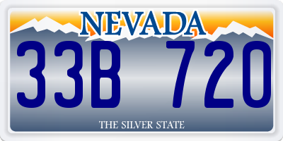 NV license plate 33B720
