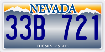 NV license plate 33B721