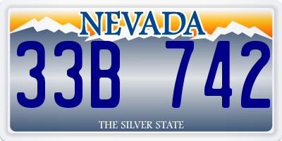 NV license plate 33B742