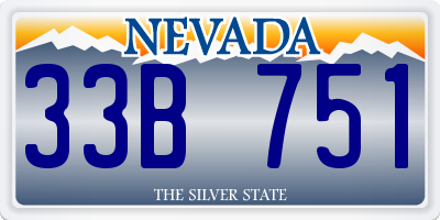 NV license plate 33B751