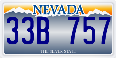 NV license plate 33B757