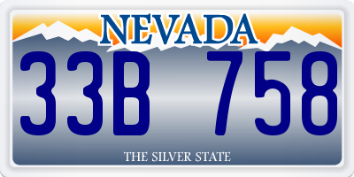 NV license plate 33B758