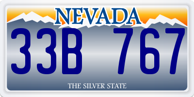 NV license plate 33B767