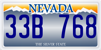 NV license plate 33B768