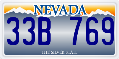 NV license plate 33B769