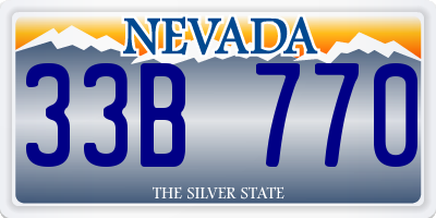 NV license plate 33B770