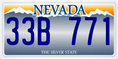 NV license plate 33B771