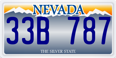 NV license plate 33B787
