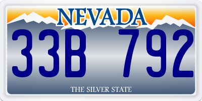 NV license plate 33B792
