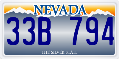 NV license plate 33B794