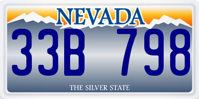 NV license plate 33B798