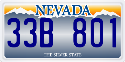 NV license plate 33B801