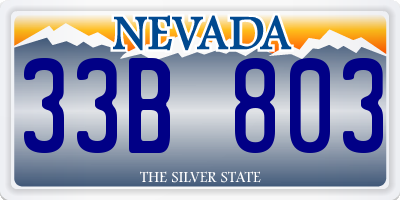 NV license plate 33B803