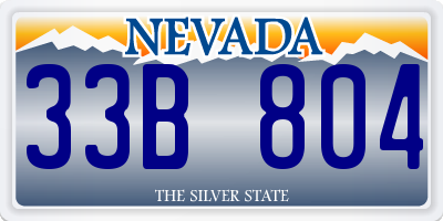 NV license plate 33B804