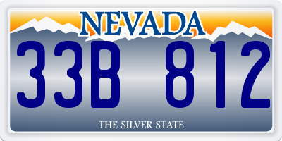 NV license plate 33B812
