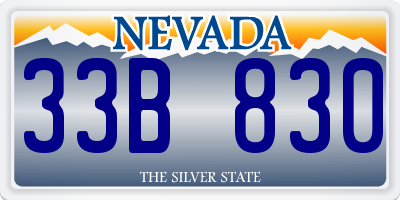 NV license plate 33B830