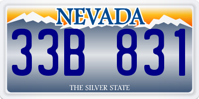 NV license plate 33B831