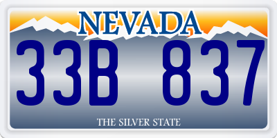 NV license plate 33B837