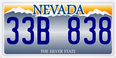 NV license plate 33B838