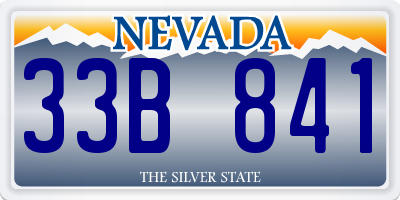NV license plate 33B841