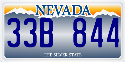 NV license plate 33B844