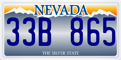 NV license plate 33B865