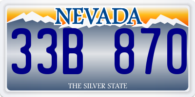 NV license plate 33B870