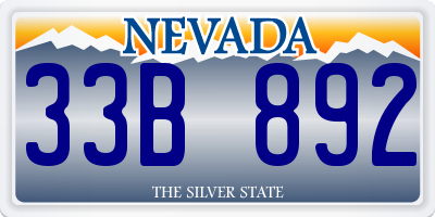 NV license plate 33B892