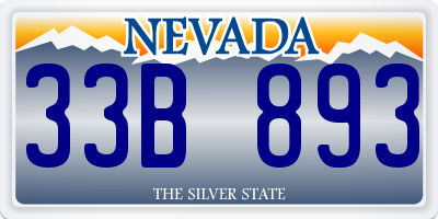 NV license plate 33B893