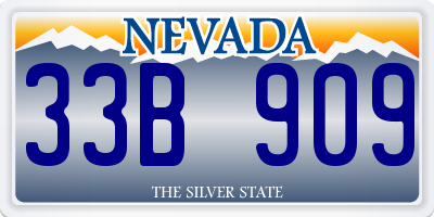 NV license plate 33B909