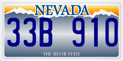 NV license plate 33B910