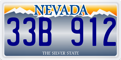 NV license plate 33B912