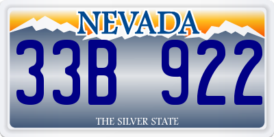 NV license plate 33B922