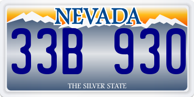 NV license plate 33B930