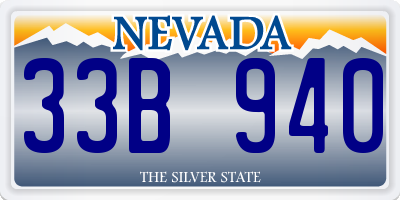NV license plate 33B940