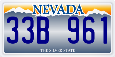 NV license plate 33B961