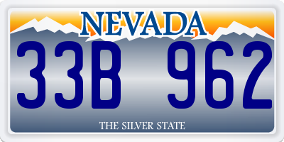 NV license plate 33B962