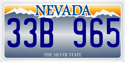 NV license plate 33B965