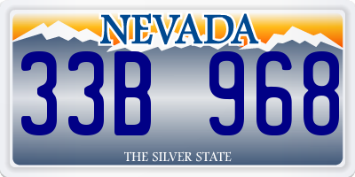 NV license plate 33B968