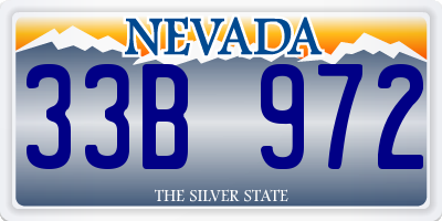 NV license plate 33B972