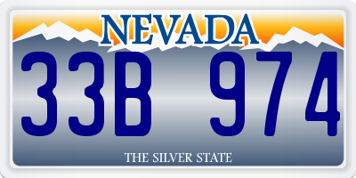 NV license plate 33B974