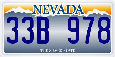 NV license plate 33B978