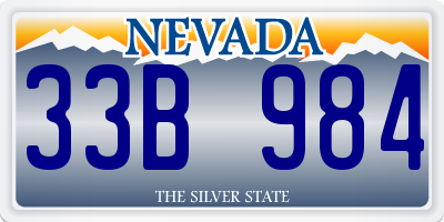 NV license plate 33B984