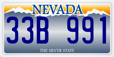 NV license plate 33B991
