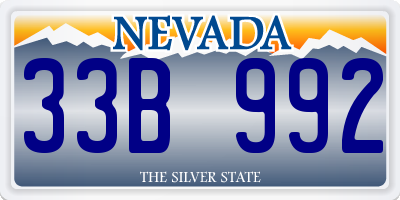 NV license plate 33B992